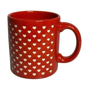 Vintage Waechtersbach Red Heart Mug | Allover White Hearts 4" | Made in Germany